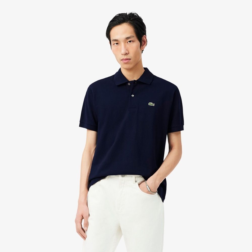 Lacoste Polo Navy Pique Size XL Classic Fit Cotton Preppy Tennis Old Money